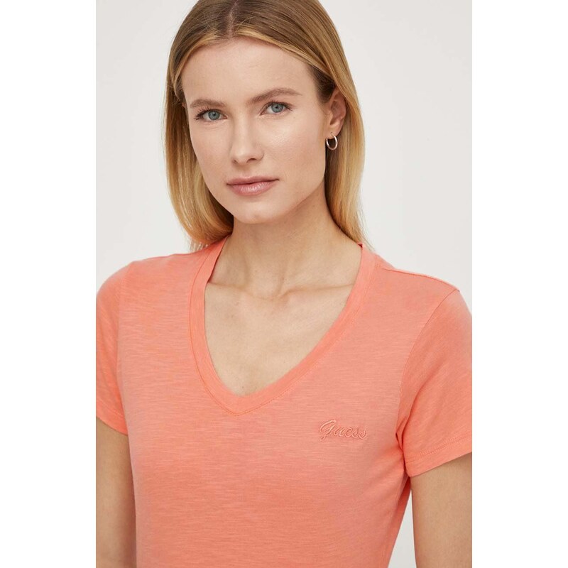 Guess t-shirt donna colore arancione