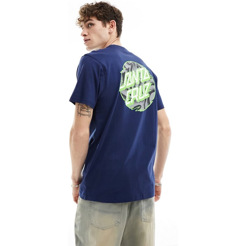 Santa Cruz - Slick Dot - T-shirt pesante blu navy con grafica