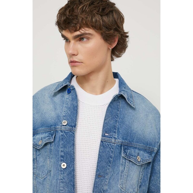 Karl Lagerfeld Jeans giacca di jeans uomo colore blu