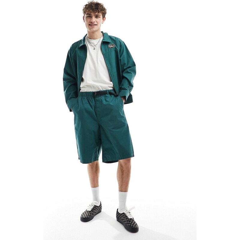 Vans - Pantaloncini ampi verde scuro con cintura