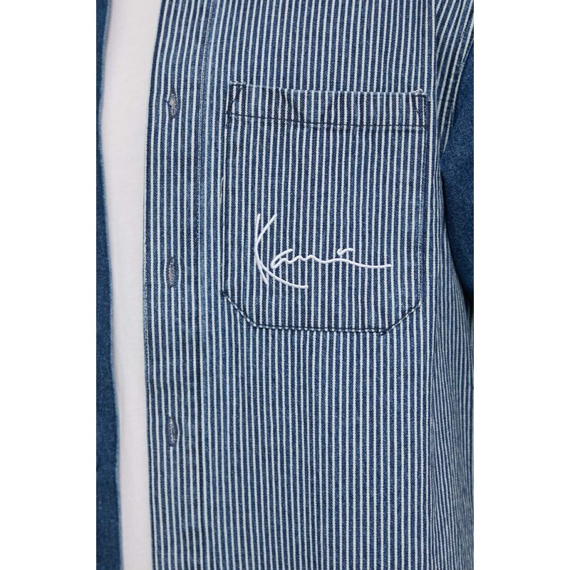 Karl Kani camicia di jeans uomo colore blu
