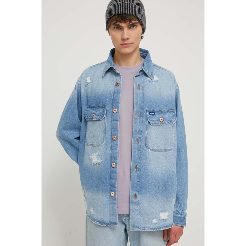 Hugo Blue giacca di jeans uomo colore blu