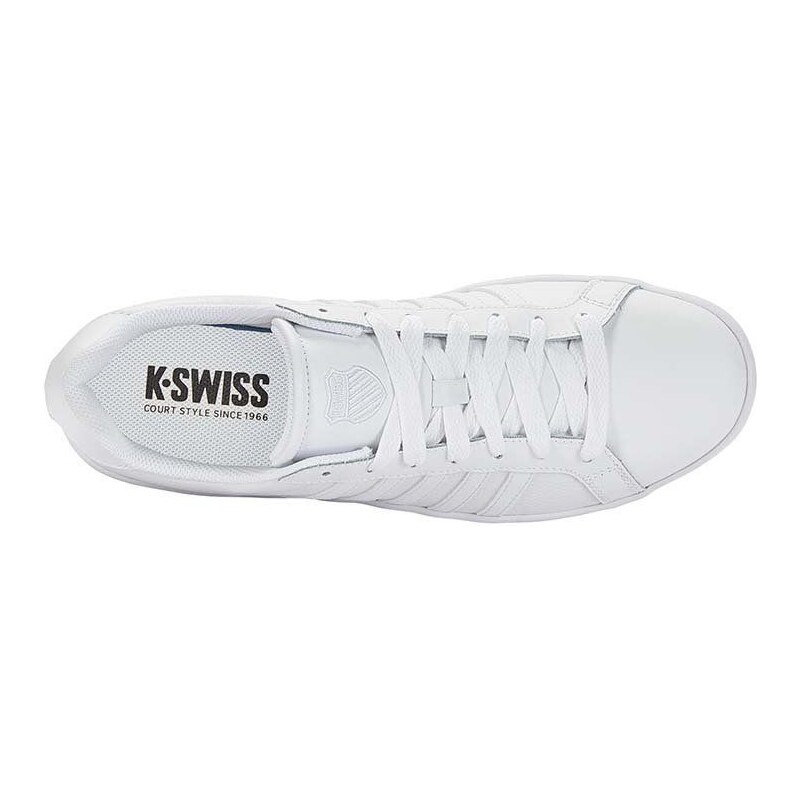 K-Swiss sneakers in pelle COURT TIEBREAK colore bianco 07011.154.M