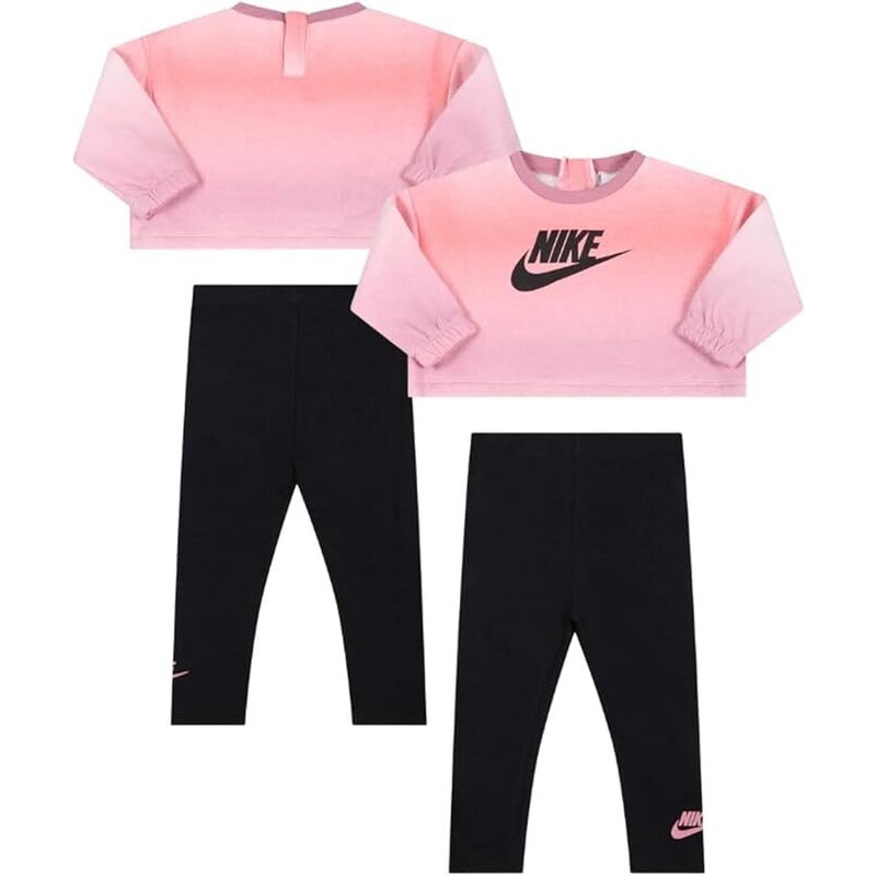 Nike felpa paricollo-leggins pink black kids