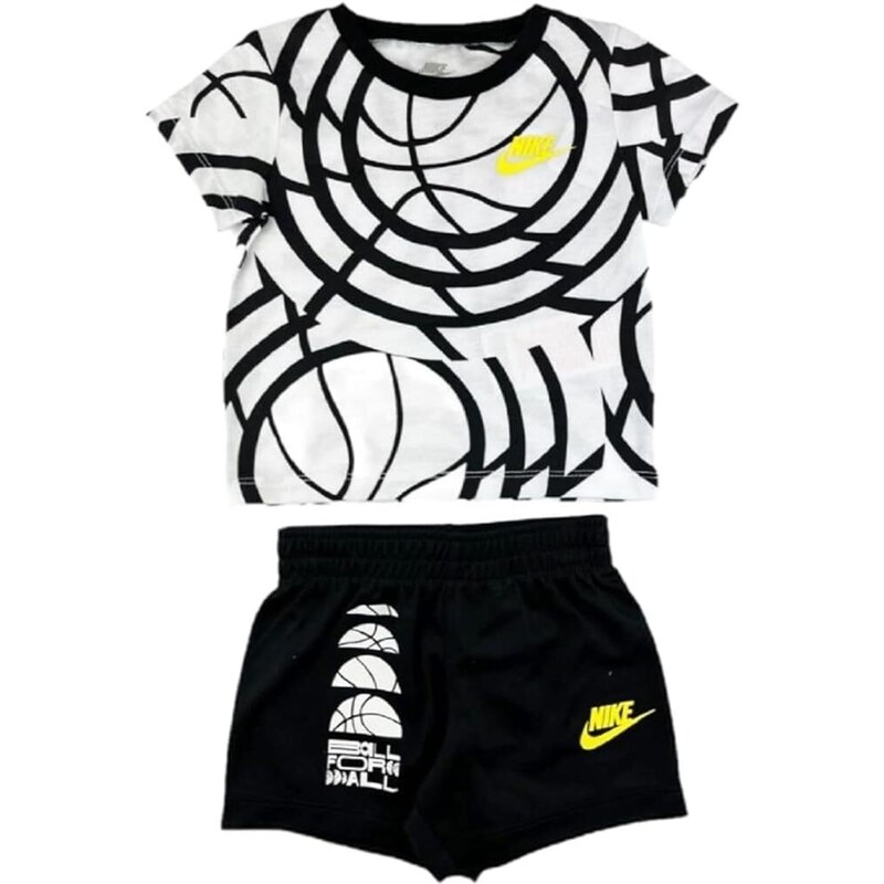 Nike Completo Nsw Cbb Short Set black white kids