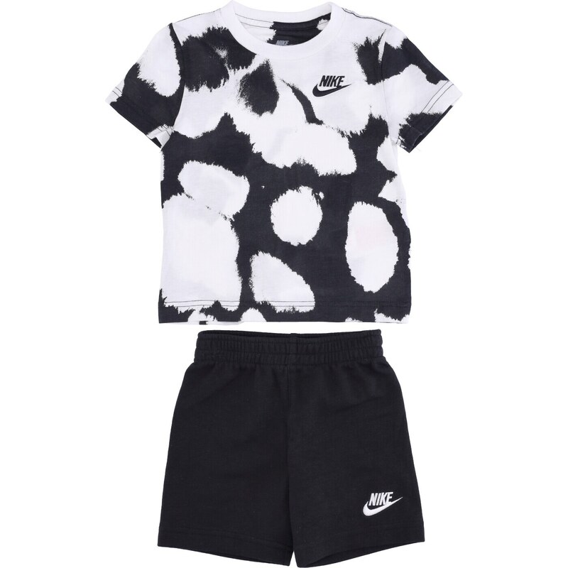 nike Set t-shirt+short bambino dye dot short set Black kids