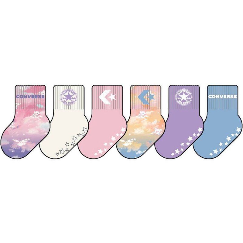 Converse 6pairs Infant Gripper Socks Multi