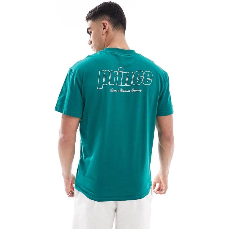 Prince - T-shirt verde scuro con logo sul retro