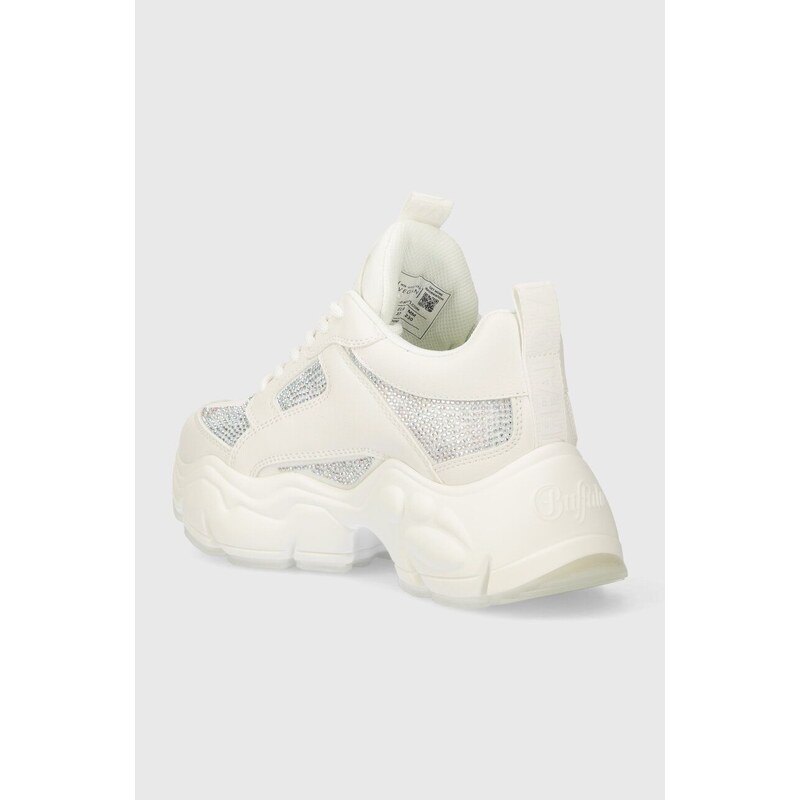Buffalo sneakers Binary Athena Glam colore bianco 1636089.WHT