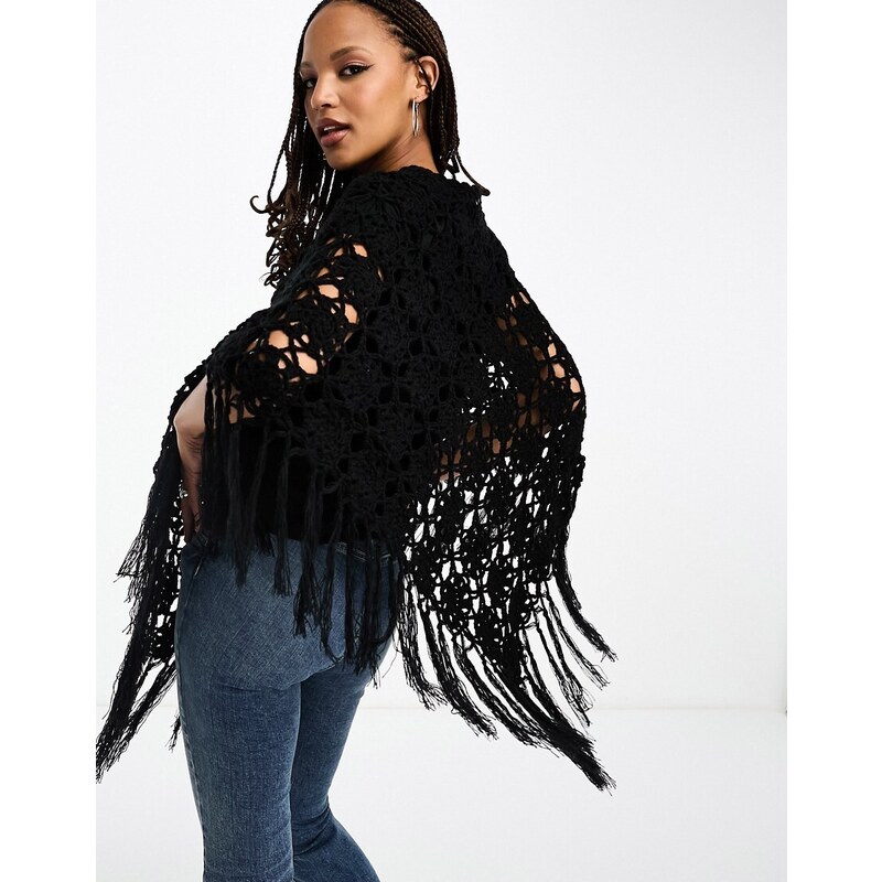 Poncho Moschino Donna Nero - Lavabile A Mano, Manica Lunga, Stile Garza - Foto 5