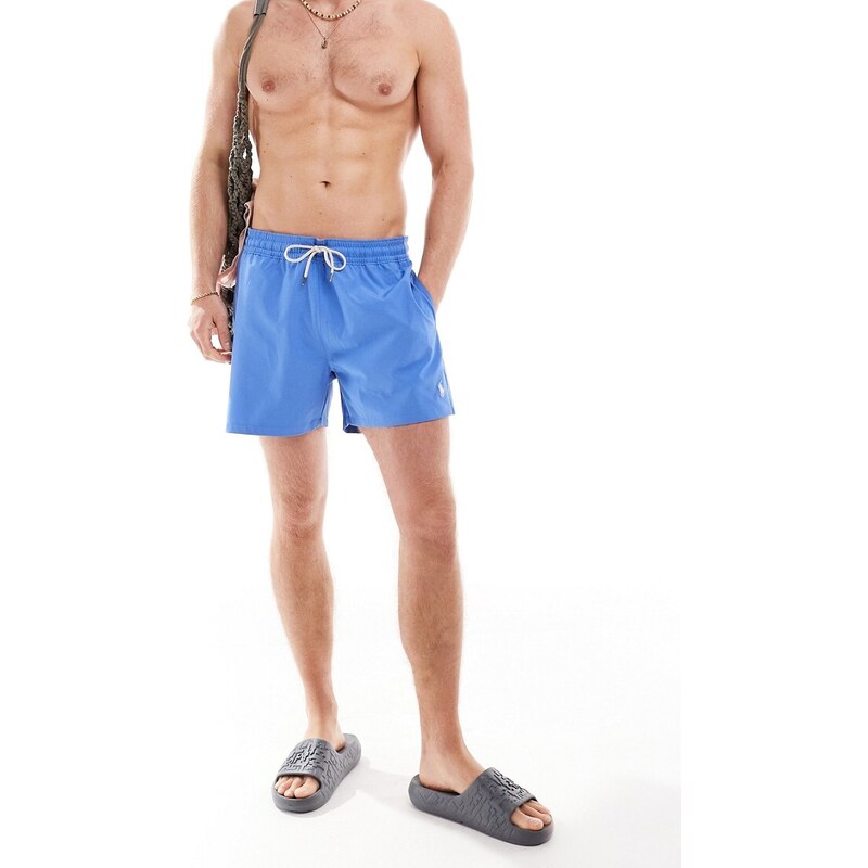 Polo Ralph Lauren - Traveler Icon - Pantaloncini da bagno slim taglio medio con logo blu medio