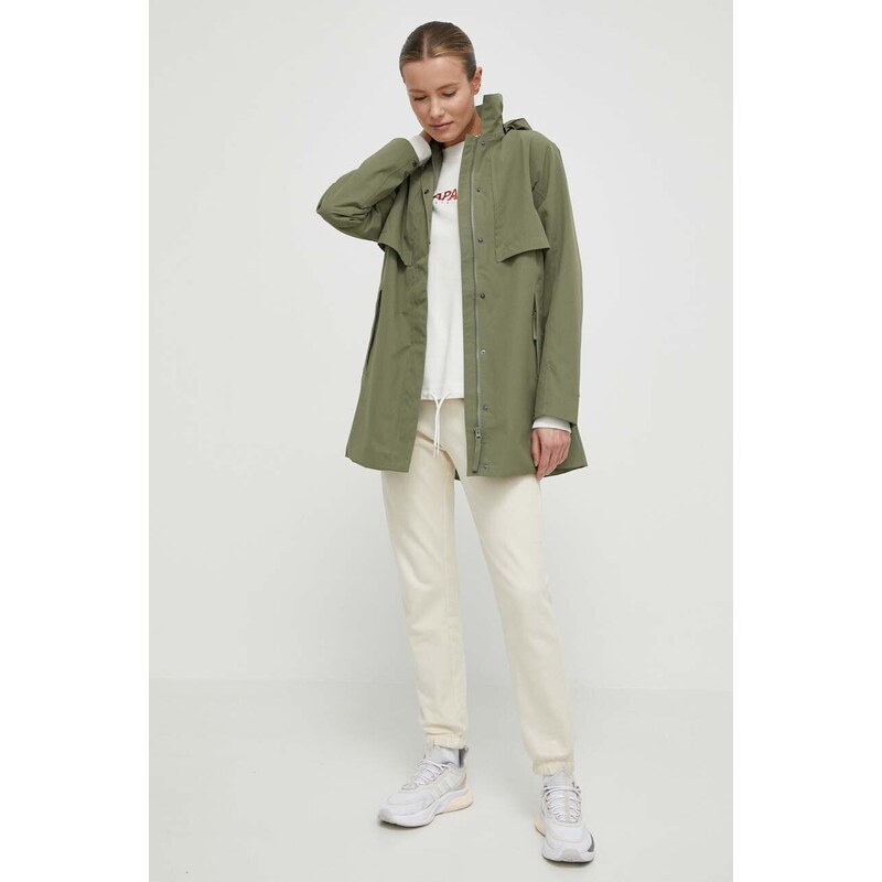 Helly Hansen giacca impermeabile donna colore verde 54090