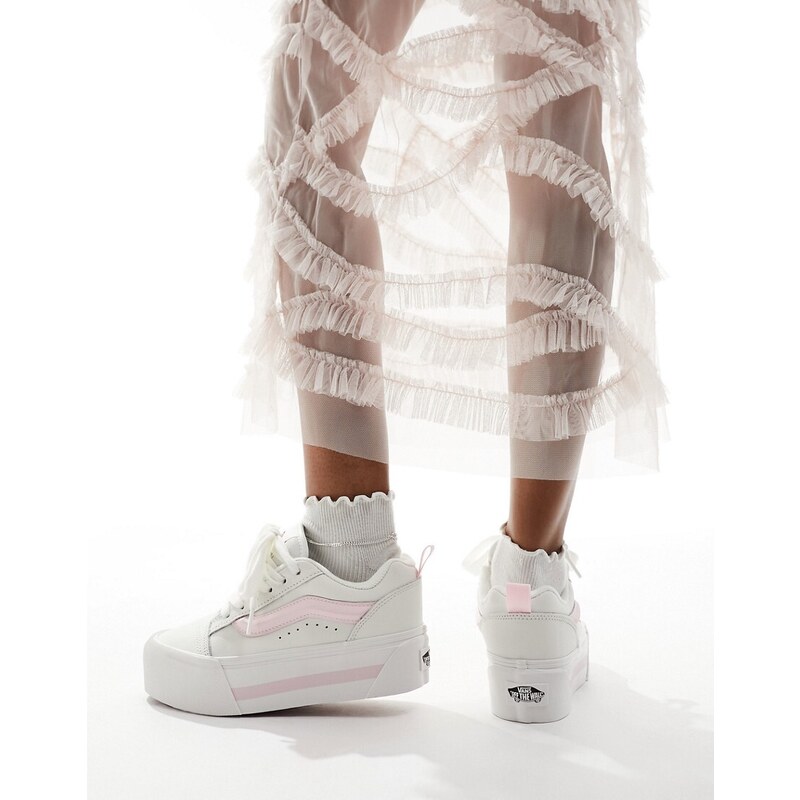Vans - Knu Stack - Sneakers bianco e rosa-Multicolore