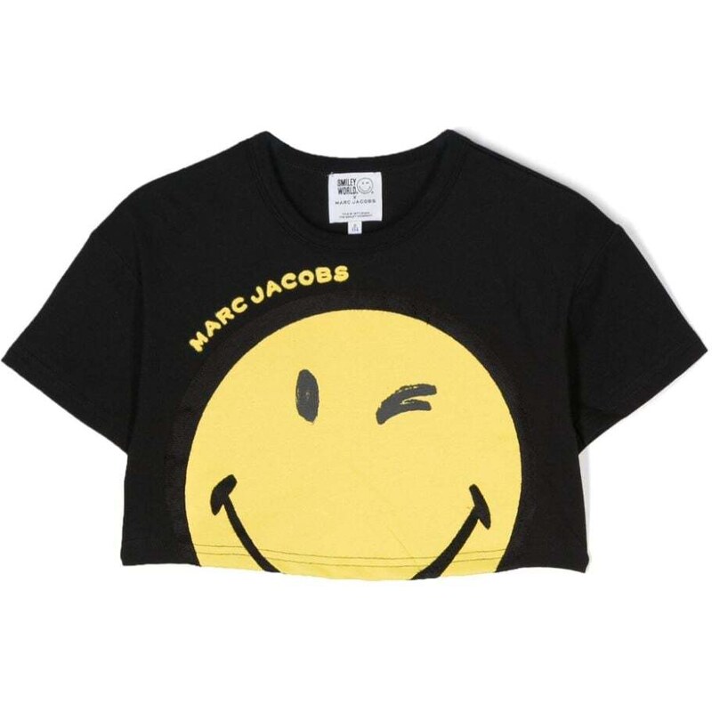 MARC JACOBS KIDS T-shirt crop nera smile