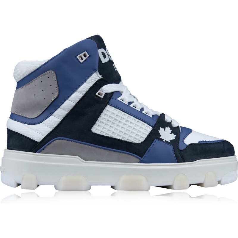 DSQUARED2 SNM0252 M2511 Sneakers-39 EU Blu, Bianco Pelle, Tessuto, Gomma