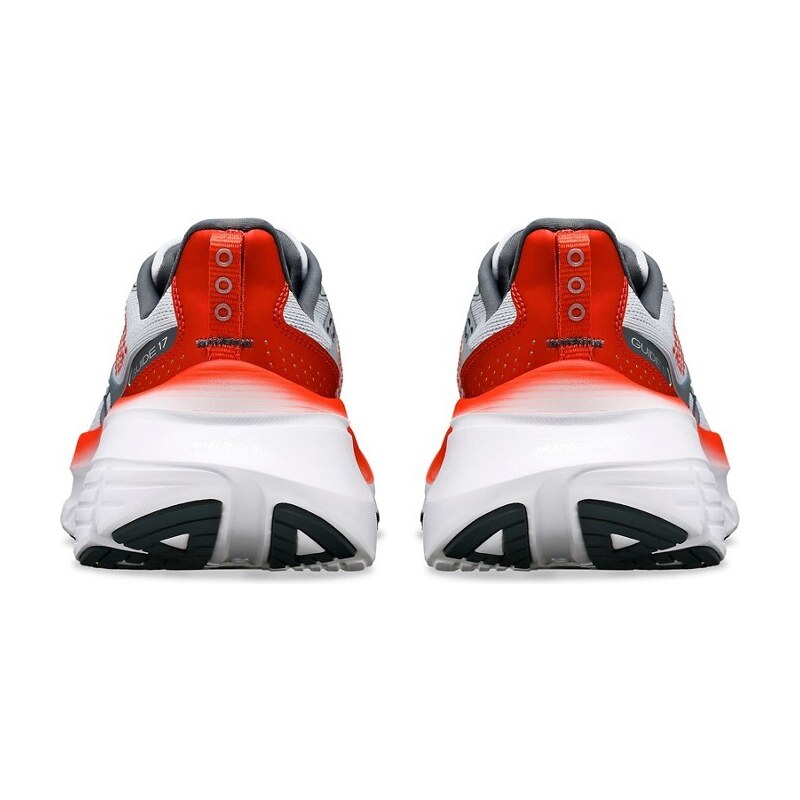 Saucony - Guide 17 - Sneakers da corsa ammortizzate bianco nuvola e rosso cayenne-Grigio