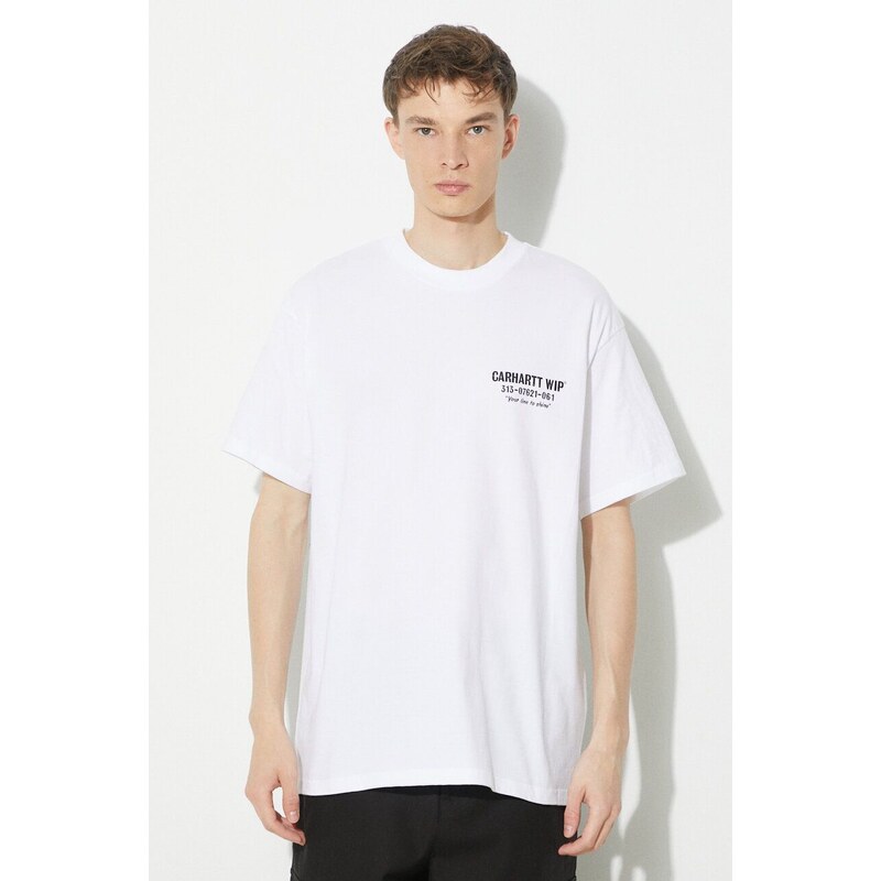 Carhartt WIP t-shirt in cotone S/S Less Troubles T-Shirt uomo colore bianco I033187.00AXX