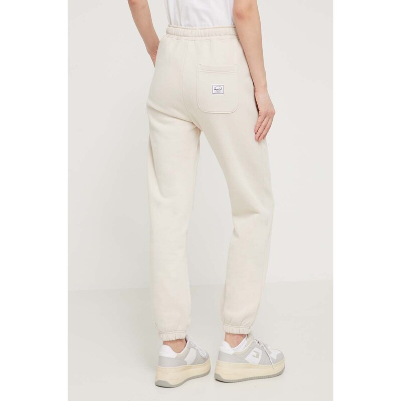 Herschel pantaloni da jogging in cotone colore beige