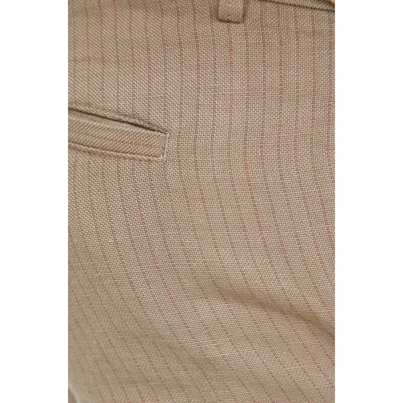 United Colors of Benetton pantaloni in lino colore beige