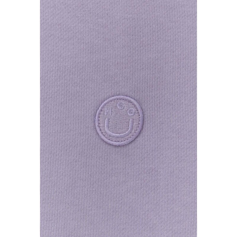 Hugo Blue felpa in cotone uomo colore violetto con applicazione