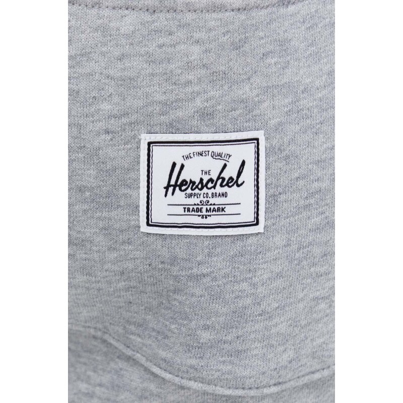Herschel pantaloni da jogging in cotone colore grigio