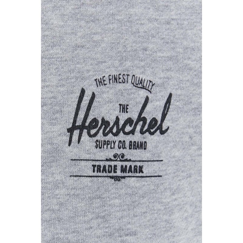 Herschel felpa in cotone uomo colore grigio con cappuccio