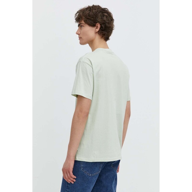 Solid t-shirt in cotone uomo colore verde