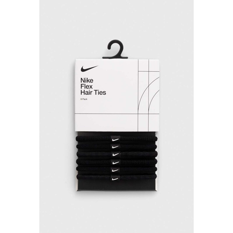 Nike elastici per capelli pacco da 6 colore nero