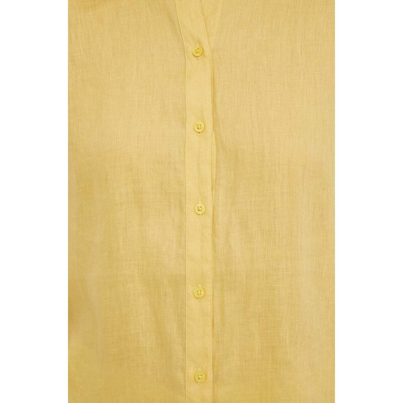 Lauren Ralph Lauren camicia di lino colore giallo