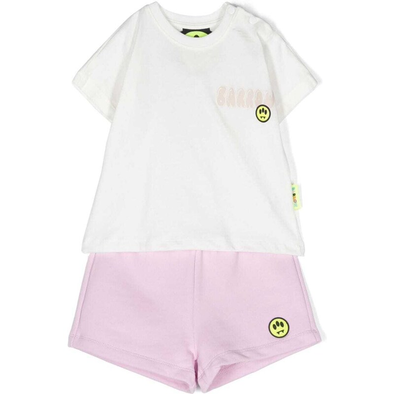 BARROW KIDS Set t-shirt/ short bianco-rosa neonata