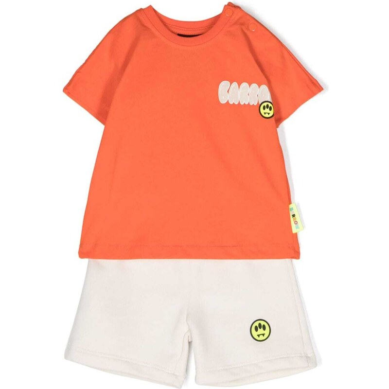 BARROW KIDS Set t-shirt/ short arancione-crema neonati