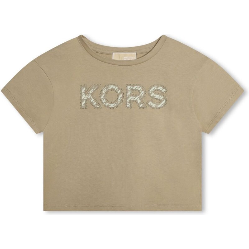 MICHAEL KORS KIDS T-shirt beige logo frontale