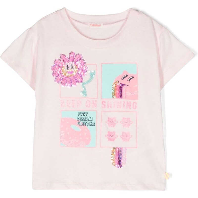BILLIE BLUSH KIDS T-shirt rosa ''Keep on shining''