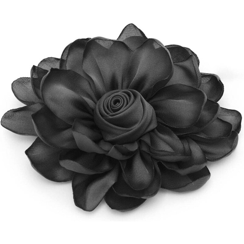 NALI Spilla fiore in tessuto nero