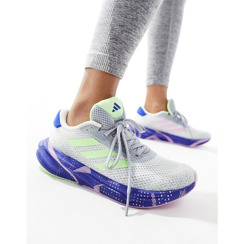 adidas performance adidas - Running Supernova Stride - Sneakers bianche, blu e verde fluo-Multicolore