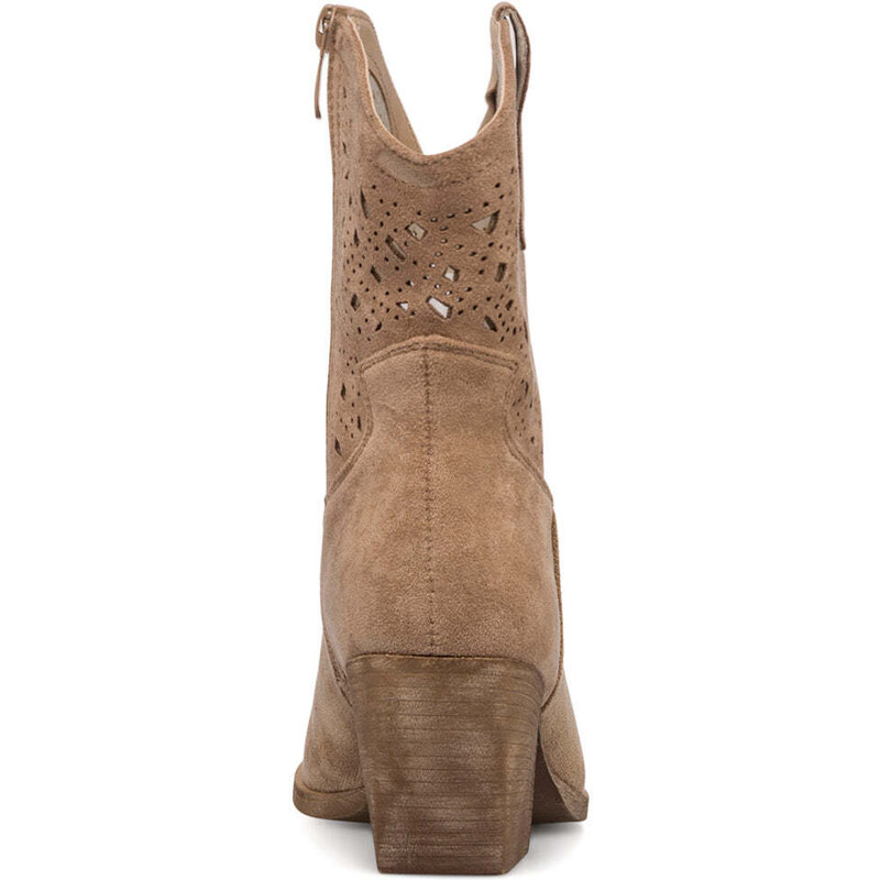 Stivaletti texani camperos khaki da donna con tacco a blocco 6 cm Lora Ferres
