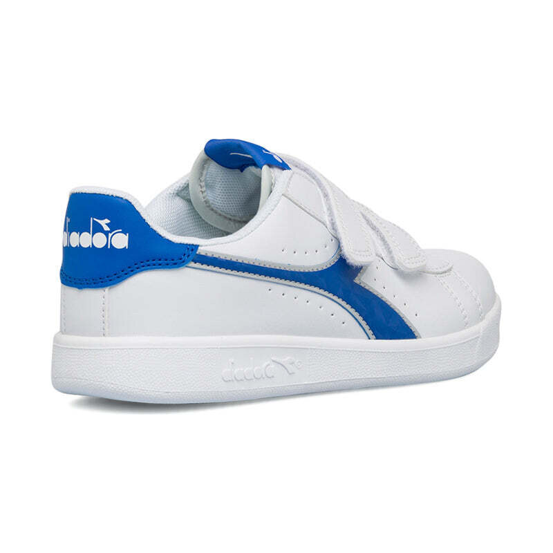 Sneakers bianche da bambino con logo blu Diadora Game P Virtual PS