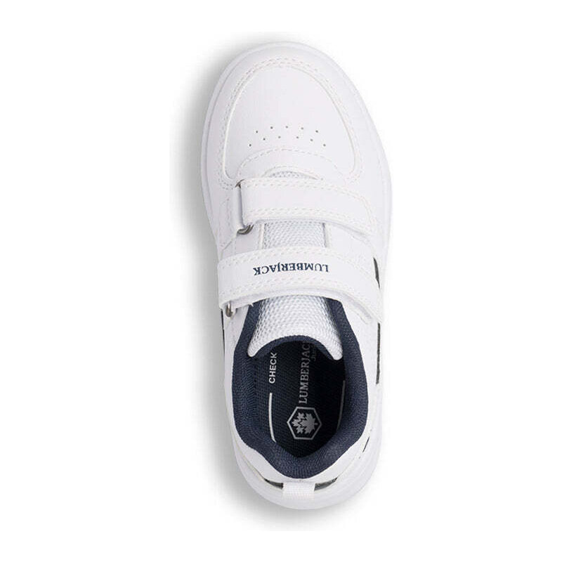 Sneakers bianche da bambino con logo laterale Lumberjack Finster PS