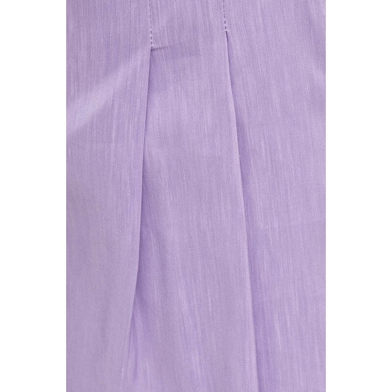 Silvian Heach pantaloncini in lino colore violetto