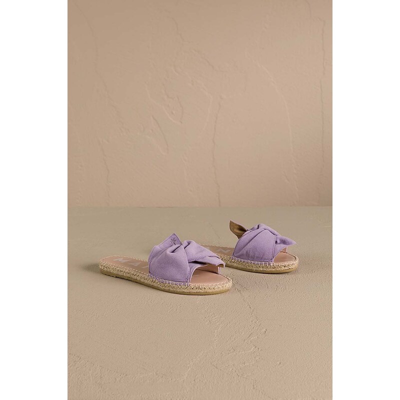 Manebi ciabatte slide in camoscio Hamptons Sandals With Knot donna colore violetto W 1.3 JK