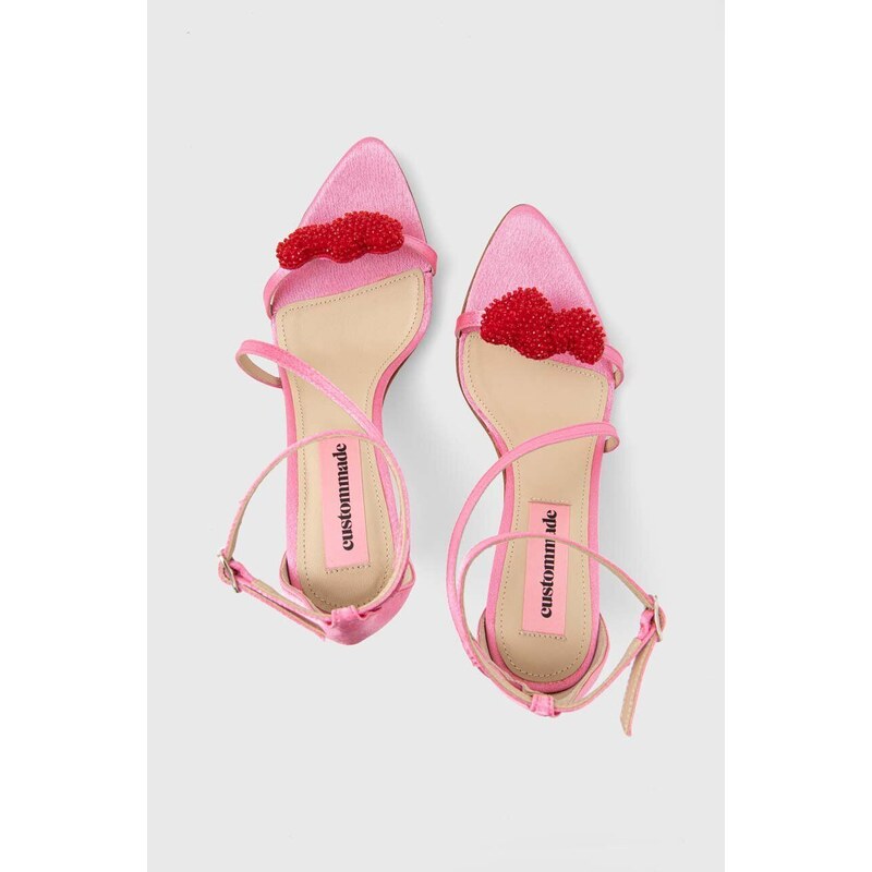 Custommade sandali Amy Satin Heart colore rosa 000401098
