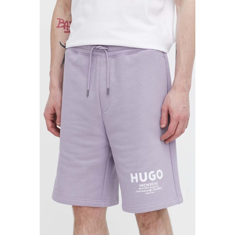 Hugo Blue pantaloncini in cotone colore violetto