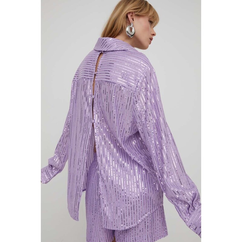 Stine Goya camicia donna colore violetto
