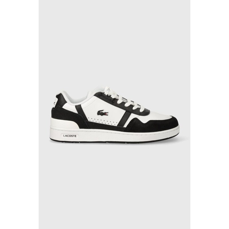 Lacoste sneakers in pelle T-Clip Logo Leather colore bianco 47SMA0073