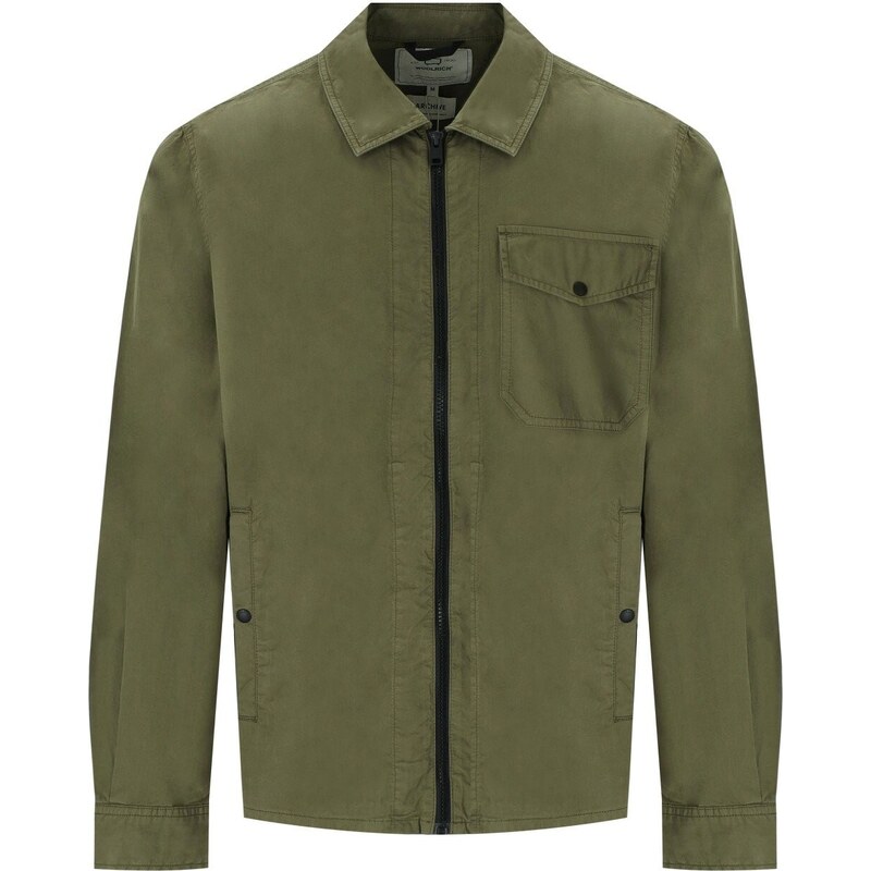 Giacca A Camicia Lake Olive Woolrich