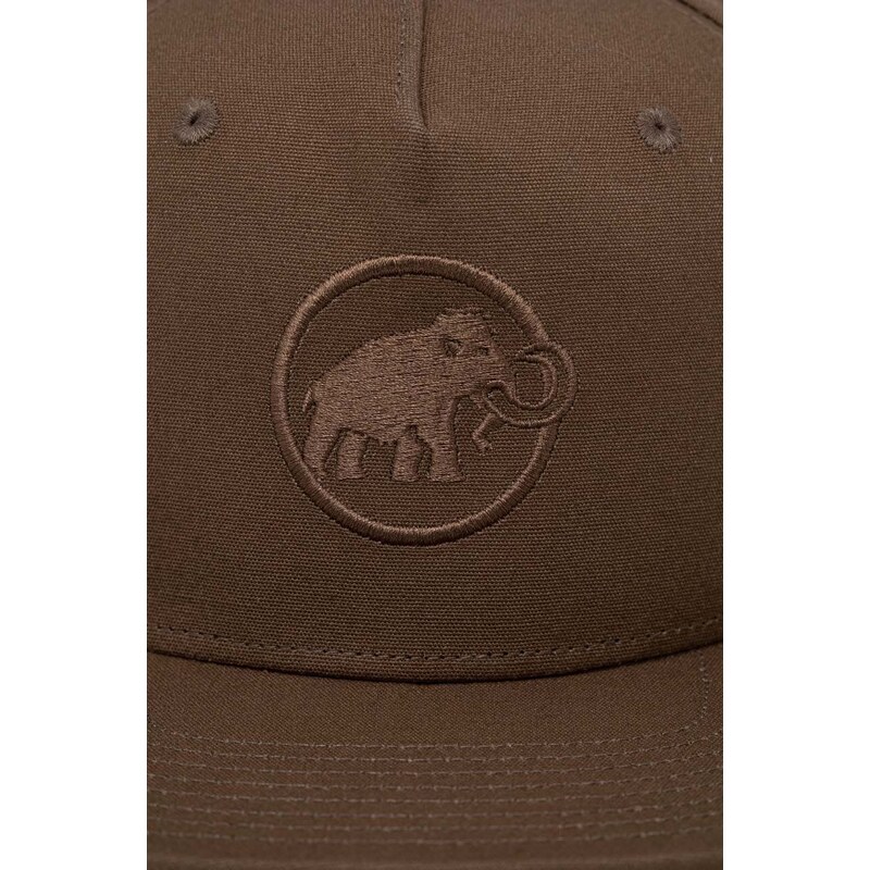 Mammut berretto da baseball in cotone colore marrone con applicazione
