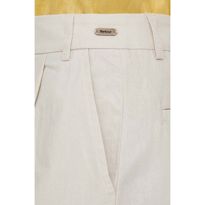 Barbour pantaloncini in lino colore beige