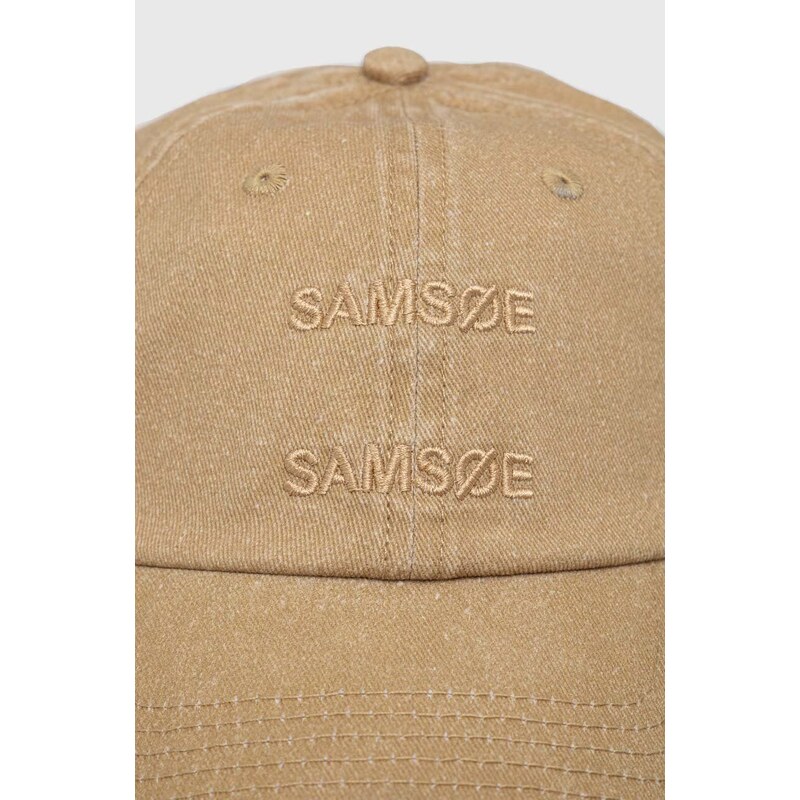 Samsoe Samsoe berretto da baseball in cotone colore beige con applicazione