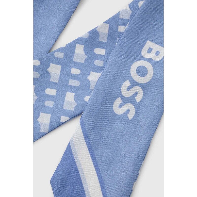 BOSS foulard in seta colore blu