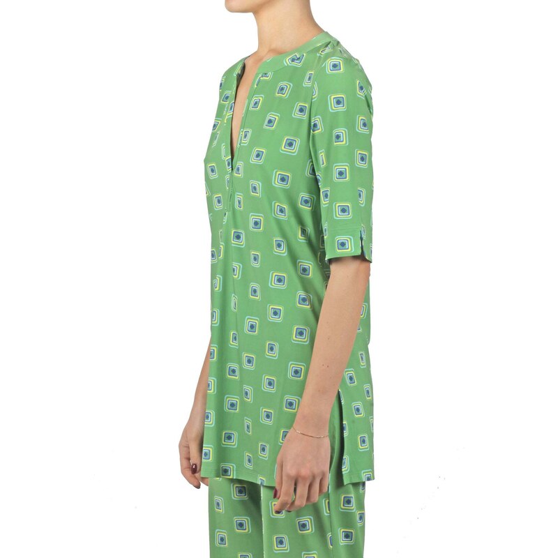 Maliparmi - T-shirt lunga - 430549 - Verde/Blu